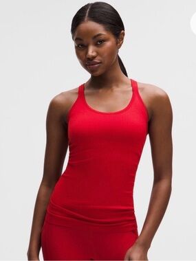 Lululemon Ebb to Street Tank Oxford Red  Built-In Bra Racerback NWT